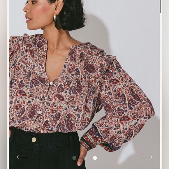 Cleobella Samara Ruffle Blouse Top - Organic Cotton - Picture 5 of 11